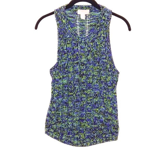FOREVER 21 BLUE, GREEN & BLACK KNIT SLEEVELESS TANK SWEATER - SIZE M - Picture 2 of 4